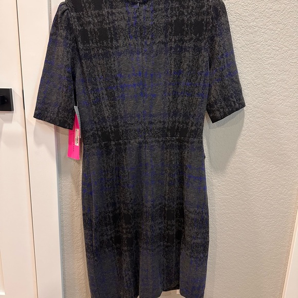 Betsey Johnson Black and Blue Checkered Midi Dress - Picture 4 of 4